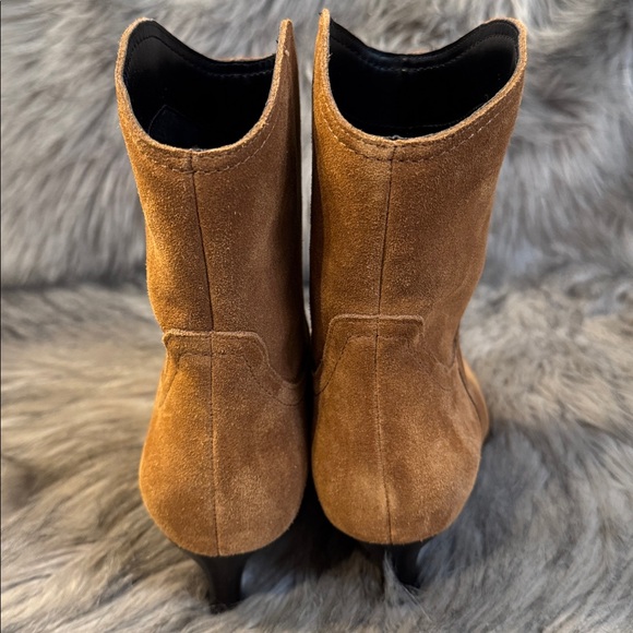 Nordstrom Brown Suede Heeled Boots Size 6.5 - Picture 9 of 10